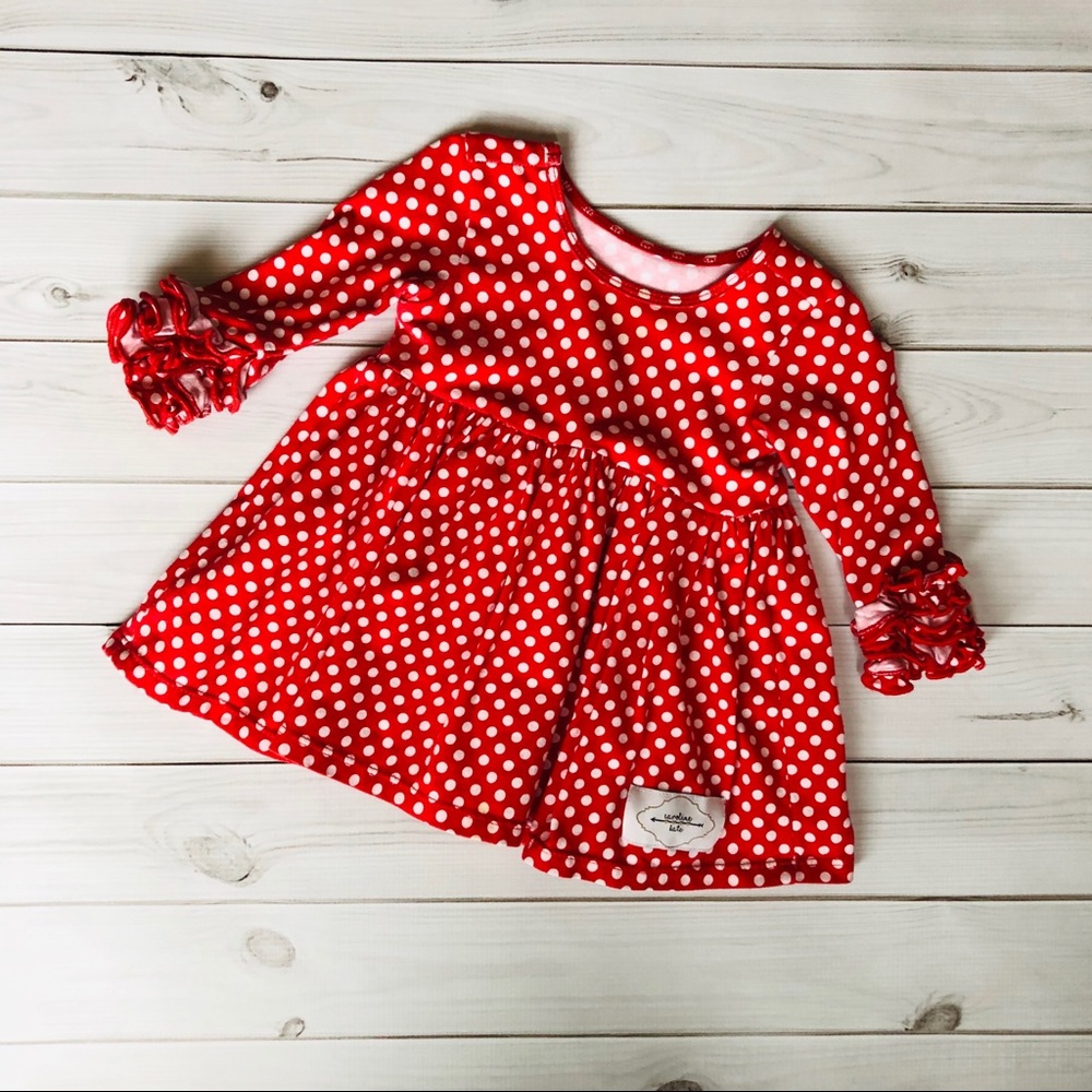 Caroline Kate Santa Baby Red Polka Dot Dress Tunic